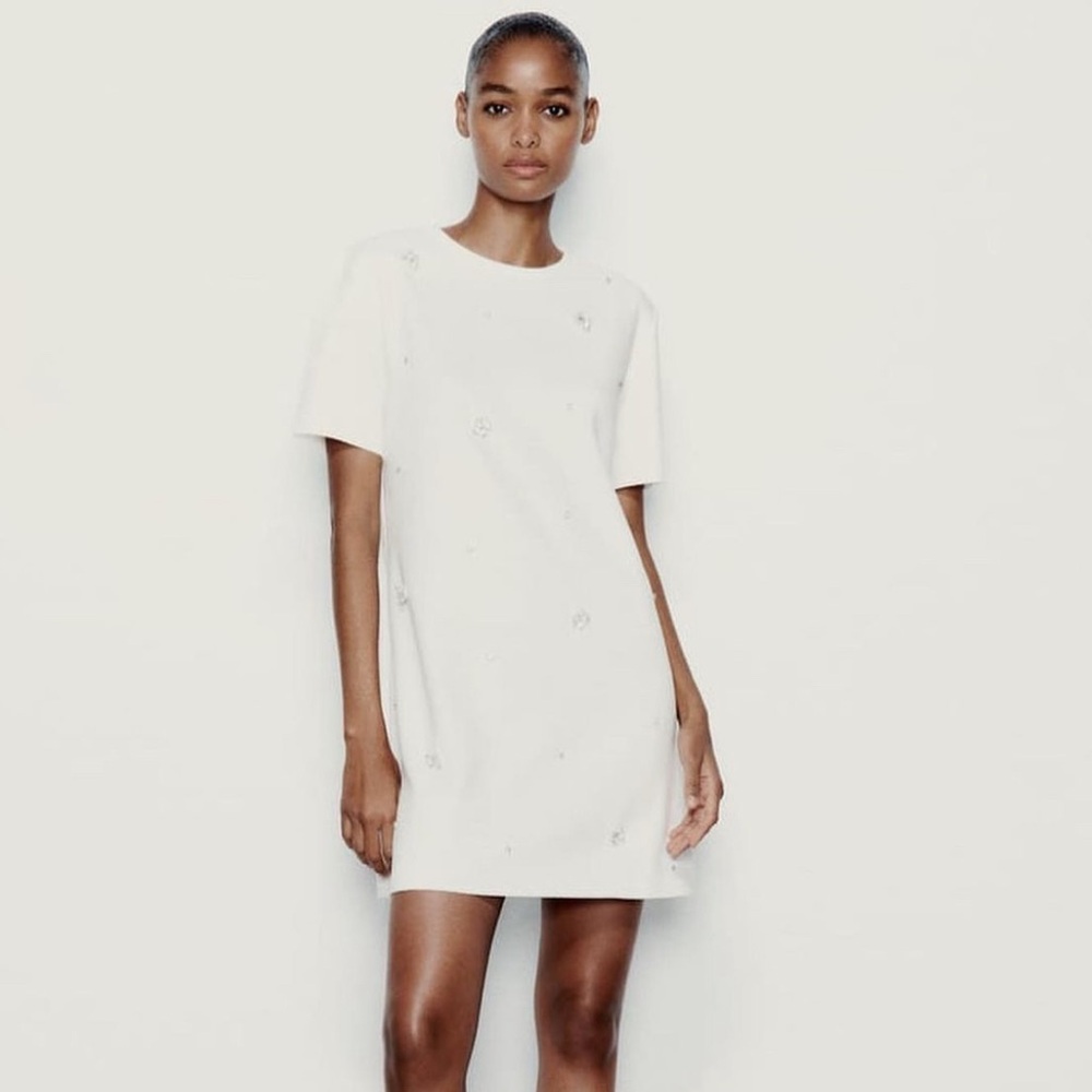 Zara faux suede dress with rhinestones size small